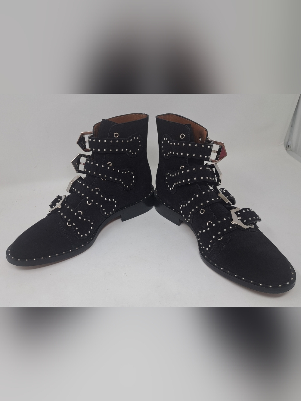 Givenchy Paris Women's Ankle Boots Studded Suede Straps Italy 36.5 EU / 6.5 US - Picture 4 of 16